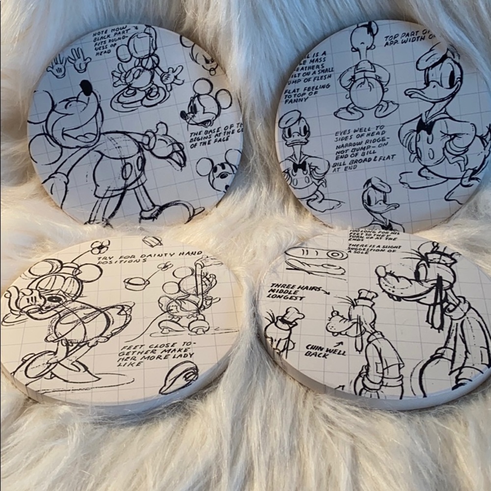 Disney Mickey Mouse Gang Sketchbook Coaster Set-4